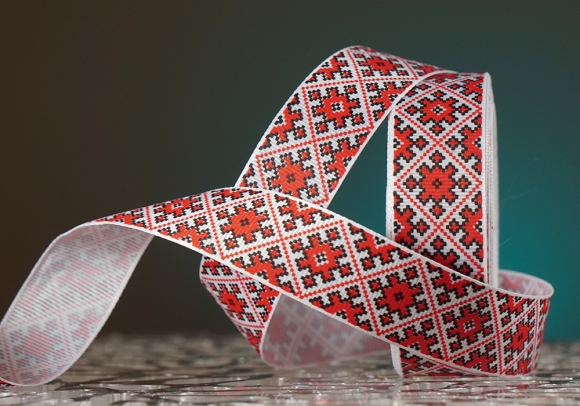 Стрічка репсова Орнамент-1 (Український принт) (2,5 см *23 м) (1 рулон) Стрічка репсова Орнамент-1 (Український принт) (2,5 см *23 м) (1 рулон)