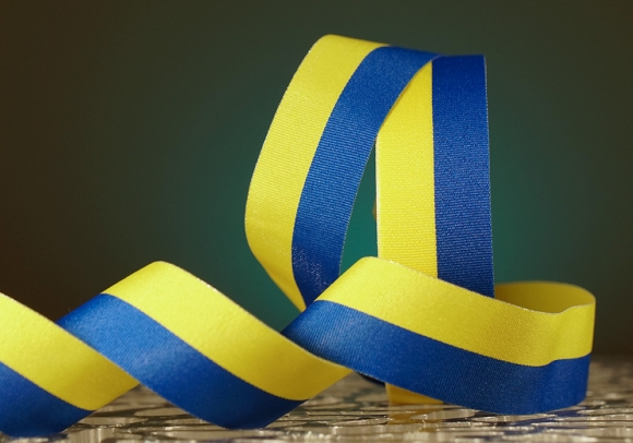 Стрічка репсова Прапор України (Український принт) (2,5 см *23 м) (1 рулон) Стрічка репсова Прапор України (Український принт) (2,5 см *23 м) (1 рулон)