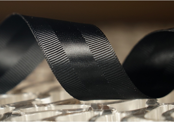 Стрічка репсова з атласною смугою (4 см *23 м), чорний (№39) (1 рулон) Стрічка репсова з атласною смугою (4 см *23 м), чорний (№39) (1 рулон)