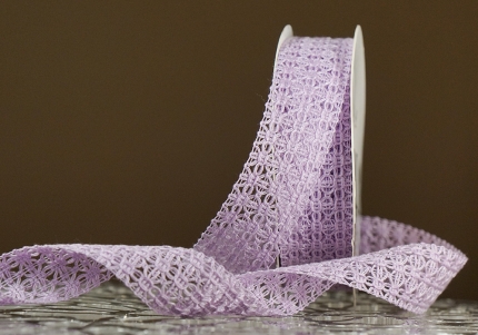 Стрічка макраме в'язана бузковий (№031) (2,5 см *11,5 м) (1рулон)