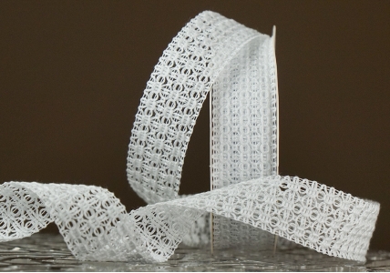 Стрічка макраме в'язана білий (№111) (2,5 см *11,5 м) (1рулон)