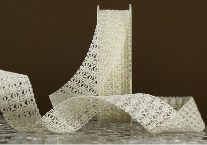 Стрічка макраме в'язана кремовий (№115) (2,5 см *11,5 м) (1рулон)