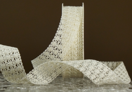 Стрічка макраме в'язана кремовий (№115) (2,5 см *11,5 м) (1рулон)