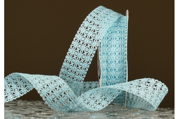 Стрічка макраме в'язана блакитний (№131) (2,5 см *11,5 м) (1рулон) Стрічка макраме в'язана блакитний (№131) (2,5 см *11,5 м) (1рулон)