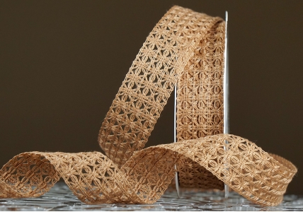 Стрічка макраме в'язана коричневий (№152) (2,5 см *11,5 м) (1рулон)