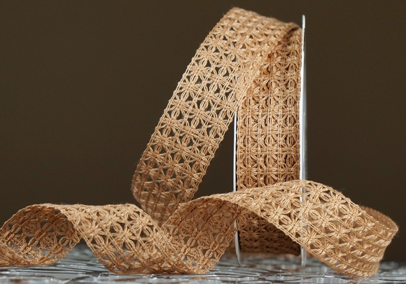 Стрічка макраме в'язана коричневий (№152) (2,5 см *11,5 м) (1рулон)