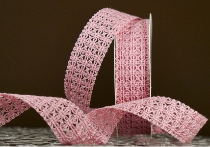 Стрічка макраме в'язана пудровий (№162) (2,5 см *11,5 м) (1рулон)