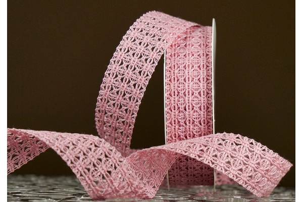 Стрічка макраме в'язана пудровий (№162) (2,5 см *11,5 м) (1рулон) Стрічка макраме в'язана пудровий (№162) (2,5 см *11,5 м) (1рулон)