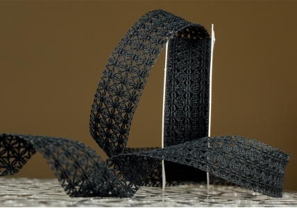 Стрічка макраме в'язана чорний (№171) (2,5 см *11,5 м) (1рулон)