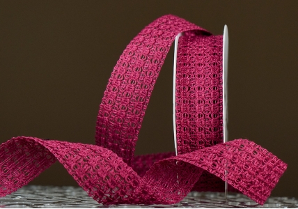 Стрічка макраме в'язана бордовий (№231) (2,5 см *11,5 м) (1рулон)