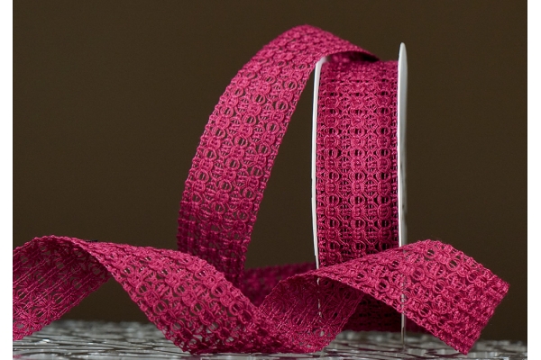 Стрічка макраме в'язана бордовий (№231) (2,5 см *11,5 м) (1рулон) Стрічка макраме в'язана бордовий (№231) (2,5 см *11,5 м) (1рулон)