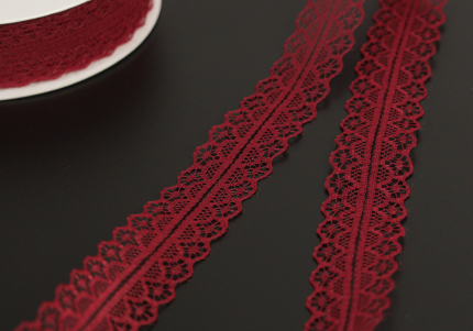 Мереживна стрічка 30328 бордова (№164 ) (3,0см *45м)(1рулон)
