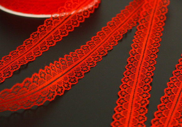 Мереживна стрічка 30328 червоний (№012) (3,0см *45м)(1рулон)