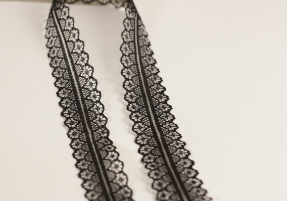 Мереживна стрічка 30328 чорний (№164 ) (3,0см *45м)(1рулон)