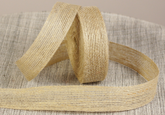 Стрічка з мішковини  (2,5 см *10 м), натуральний (1рулон)
