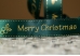 Атласна новорічна стрічка Merry Christmas зелений (2,5 см *23 м)