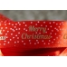Атласна новорічна стрічка Merry Christmas-3 червоний (2,5 см *23 м)(1рулон)