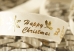 Репсова новорічна стрічка "Happy Christmas" молочний (2,5 см *23 м) (1рулон)