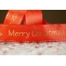Репсова новорічна стрічка "Merry Christmas" червоний (4,0 см *23 м) (1рулон)
