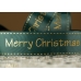 Репсова новорічна стрічка "Merry Christmas" зелений (4,0 см *23 м) (1рулон)