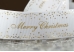 Репсова новорічна стрічка "Merry Christmas-3" білий (4,0 см *23 м) (1рулон)