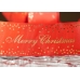 Репсова новорічна стрічка "Merry Christmas-3" червоний (4,0 см *23 м) (1рулон)