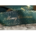 Репсова новорічна стрічка "Merry Christmas-3" зелений (4,0 см *23 м) (1рулон)