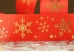 Репсова новорічна стрічка "Сніжинки" червоний (4,0 см *23 м) (1рулон)