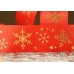 Репсова новорічна стрічка "Сніжинки" червоний (4,0 см *23 м) (1рулон)