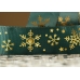 Репсова новорічна стрічка "Сніжинки" зелений (4,0 см *23 м) (1рулон)