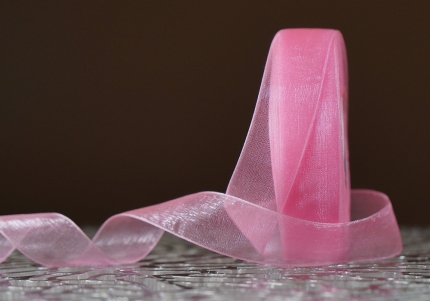 Стрічка ОРГАНЗА (2,5 см *45 м), ніжно-рожевий (№1004) (1рулон)