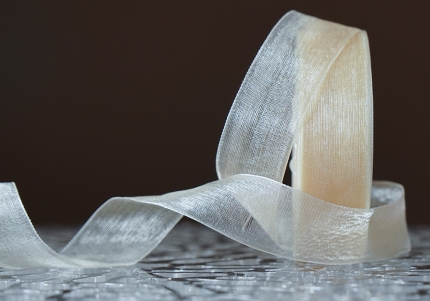 Стрічка ОРГАНЗА (2,0 см *45 м), бежевий (№1002) (1рулон)