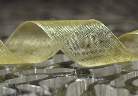 Стрічка ОРГАНЗА (4,0 см *45 м), жовтий (№1015) (1рулон)