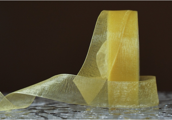 Стрічка ОРГАНЗА (2,5 см *45 м), жовтий (№1015) (1рулон) Стрічка ОРГАНЗА (2,5 см *45 м), жовтий (№1015) (1рулон)