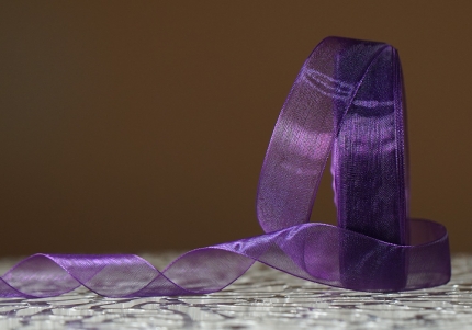 Стрічка ОРГАНЗА (2,0 см *45 м), фіолетовий (№1035) (1рулон)