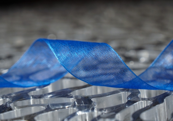 Стрічка ОРГАНЗА (4,0 см *45 м), синій (№1040) (1рулон)