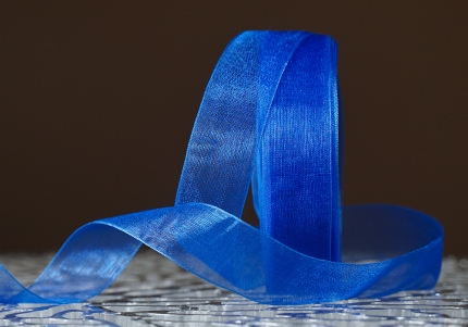 Стрічка ОРГАНЗА (2,0 см *45 м), синій (№40) (1рулон)