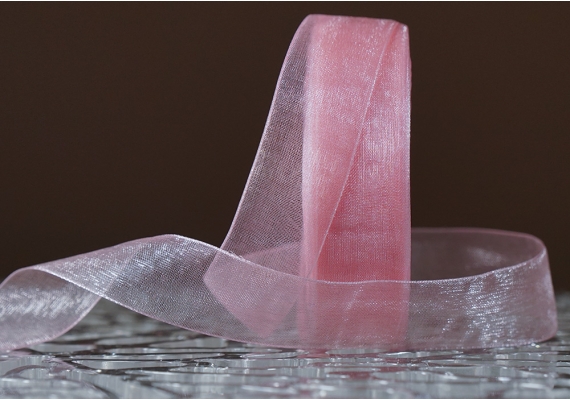 Стрічка ОРГАНЗА (2,5 см *45 м), рожево-золотий (№1041) (1рулон) Стрічка ОРГАНЗА (2,5 см *45 м), рожево-золотий (№1041) (1рулон)