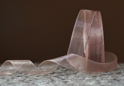 Стрічка ОРГАНЗА (2,0 см *45 м), бежево-сірий (№1091) (1рулон)