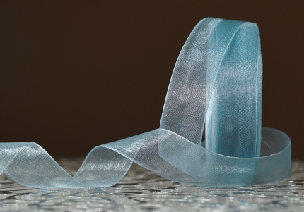 Стрічка ОРГАНЗА (2,0 см *45 м), лазурний (№1093) (1рулон)