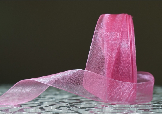 Стрічка ОРГАНЗА (2,5 см *45 м), рожевий (насичений) (№1094) (1рулон) Стрічка ОРГАНЗА (2,5 см *45 м), рожевий (насичений) (№1094) (1рулон)