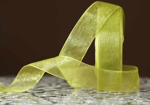 Стрічка ОРГАНЗА (2,5 см *45 м), лимонний (№1098) (1рулон)