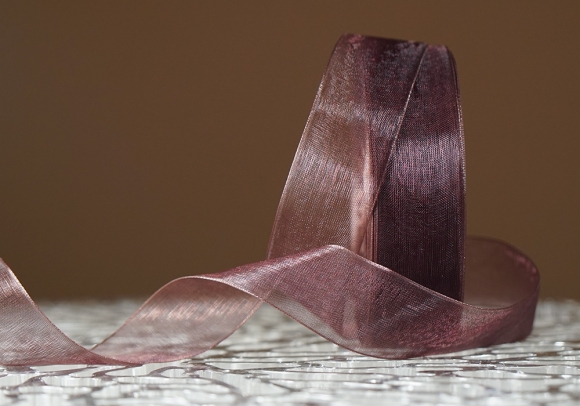 Стрічка ОРГАНЗА (2,0 см *45 м), коричневий (№BK05) (1рулон) Стрічка ОРГАНЗА (2,0 см *45 м), коричневий (№BK05) (1рулон)