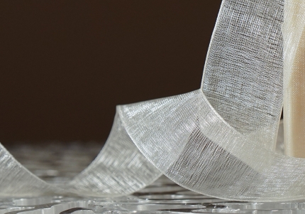 Стрічка ОРГАНЗА (4,0 см *45 м), молочний (№BK06) (1рулон)