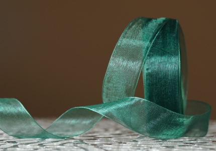 Стрічка ОРГАНЗА (2,0 см *45 м), темно-зелений (№BK11) (1рулон)