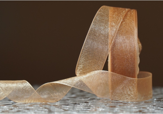 Стрічка ОРГАНЗА (2,5 см *45 м), золотий (№BK18) (1рулон) Стрічка ОРГАНЗА (2,5 см *45 м), золотий (№BK18) (1рулон)