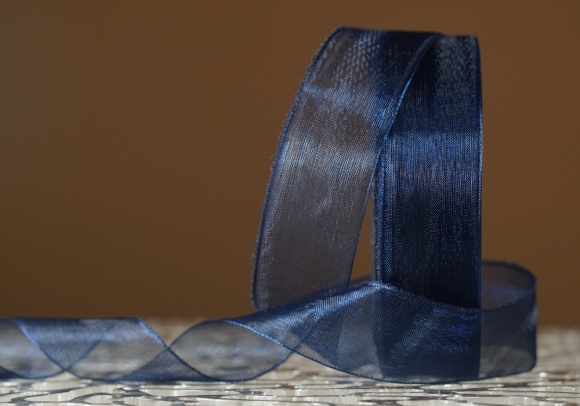 Стрічка ОРГАНЗА (2,0 см *45 м), темно-синій (№BK19) (1рулон) Стрічка ОРГАНЗА (2,0 см *45 м), темно-синій (№BK19) (1рулон)
