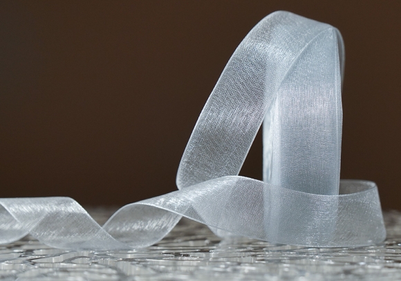 Стрічка ОРГАНЗА (2,0 см *45 м), срібний (№BK38) (1рулон)