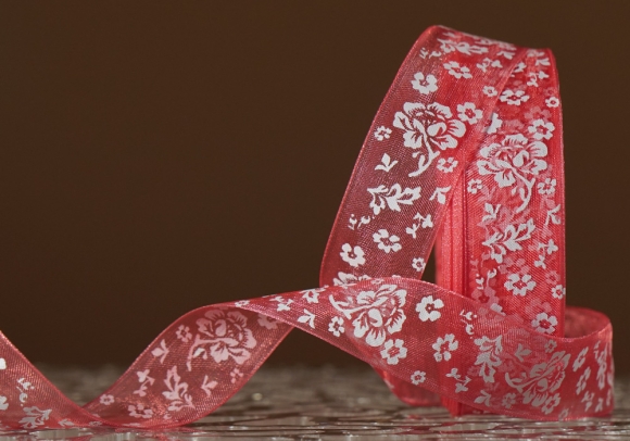 Стрічка ОРГАНЗА з принтом "КВІТИ" (2,5 см *45 м), світло-червоний (№25m) (1рулон) Стрічка ОРГАНЗА з принтом "КВІТИ" (2,5 см *45 м), світло-червоний (№25m) (1рулон)