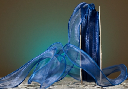 Органза хвиляста синій колір з кантом (3,0 см *23 м), (1рулон) Органза хвиляста синій колір з кантом (3,0 см *23 м), (1рулон)